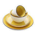 Elama Mellow-Yellow 16-pc. Stoneware Dinnerware Set