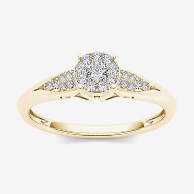 1/6 CT.T.W. Natural Diamond 10K Yellow Gold Engagement Ring