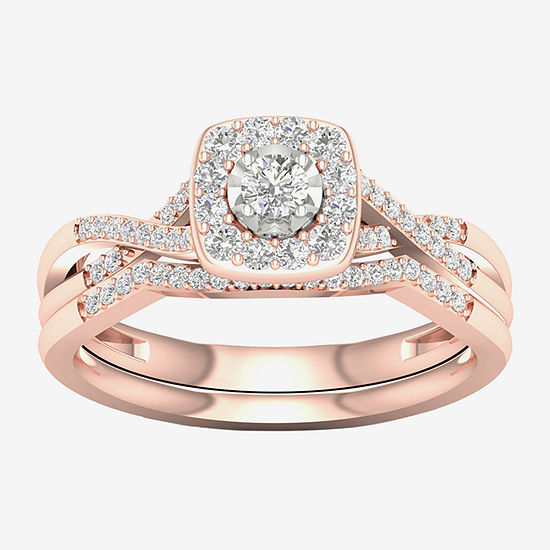 3/8 CT. T.W. Diamond 10K Rose Gold Engagement Ring 