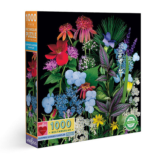 Eeboo Piece And Love Summer Garden Sampler 1000  Piece Rectangular Adult Jigsaw Puzzle