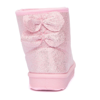 Olivia Miller Toddler Girls Bow Slipper Flat Heel Winter Boots