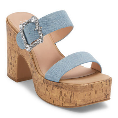 Pop Womens Sharice Heeled Sandals, Color Light Blue JCPenney