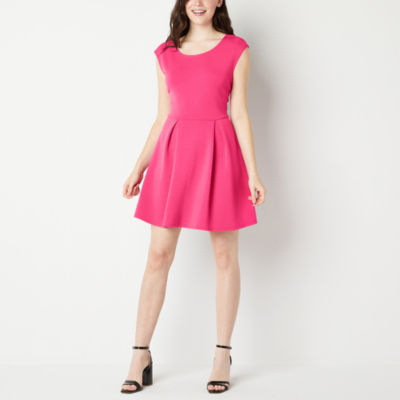 by&by Juniors Short Sleeve Fit + Flare Dress