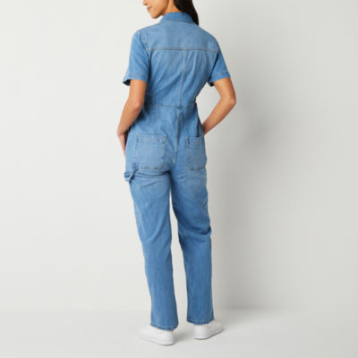 a.n.a Denim Utility Short Sleeve Jumpsuit