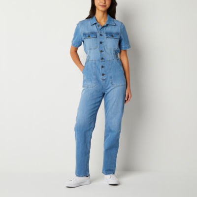 a.n.a Denim Utility Short Sleeve Jumpsuit