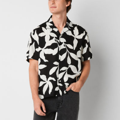 Arizona Mens Rayon Short Sleeve Button-Up Shirt