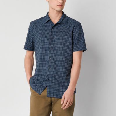 Stylus Mens Regular Fit Short Sleeve Printed Button-Down Shirt