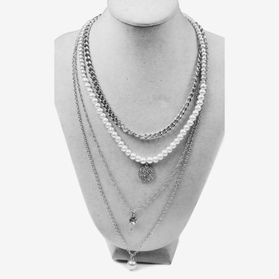 Vieste Rosa Multi Simulated Pearl 16 Inch Link Strand Necklace
