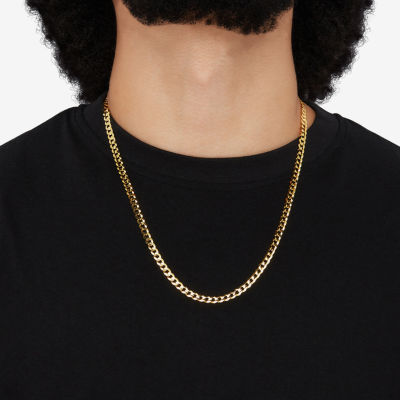 14K Gold Inch Solid Curb Chain Necklace