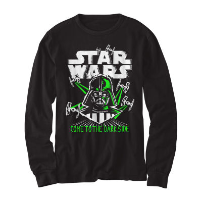 Big Boys Crew Neck Long Sleeve Star Wars Graphic T-Shirt