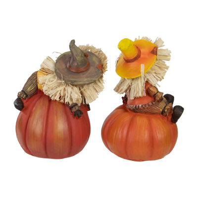 Northlight Scarecrow On A Pumpkin Figures 2-pc. Thanksgiving Tabletop Decor