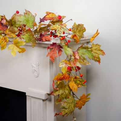 Northlight 5" X 6" Leaves And Berries Artificial Unlit Thanksgiving Garland