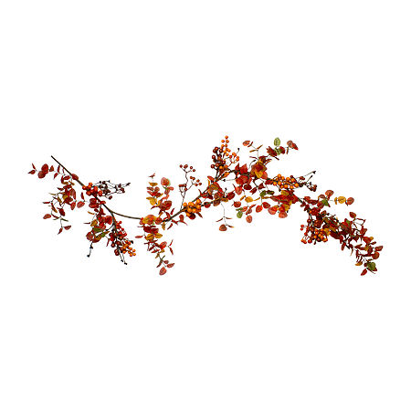 Northlight 5ft Berry And Leaves Fall Harvest Artificial Unlit Thanksgiving Garland, One Size, Red