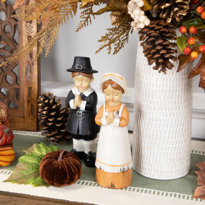 Northlight 9" Praying Pilgrim Children Fall Figures 2-pc. Thanksgiving Tabletop Decor