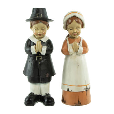 Northlight 9" Praying Pilgrim Children Fall Figures 2-pc. Thanksgiving Tabletop Decor