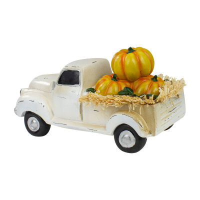 Northlight 11.25" Truck Full Of Pumpkins And Hay Figure Thanksgiving Tabletop Decor