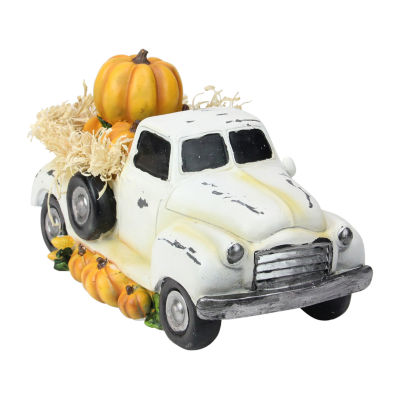Northlight 11.25" Truck Full Of Pumpkins And Hay Figure Thanksgiving Tabletop Decor