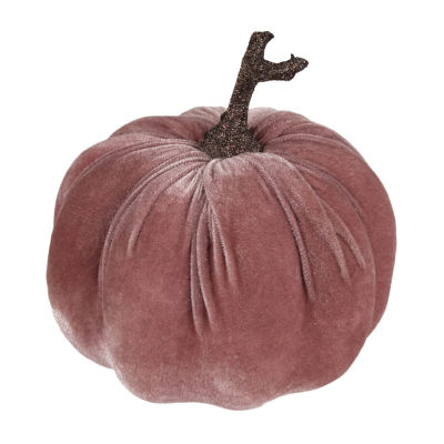 Northlight 6.25" Pink Velour Pumpkin Fall Harvest Thanksgiving Tabletop Decor