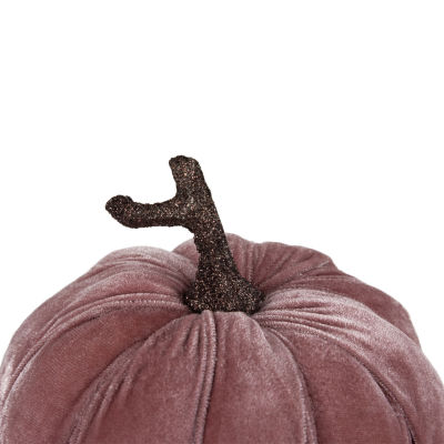 Northlight 6.25" Pink Velour Pumpkin Fall Harvest Thanksgiving Tabletop Decor