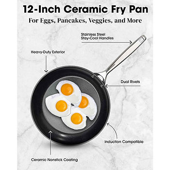 Gotham Steel Pro Ultra Ceramic 12 in. Frying Pan in Black