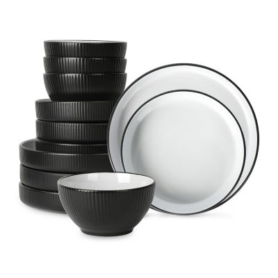 Christian Siriano New York Larosso 12-pc. Stoneware Dinnerware Set