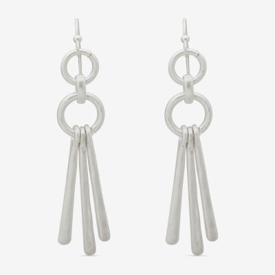 a.n.a Silver Tone Fringe Drop Earrings