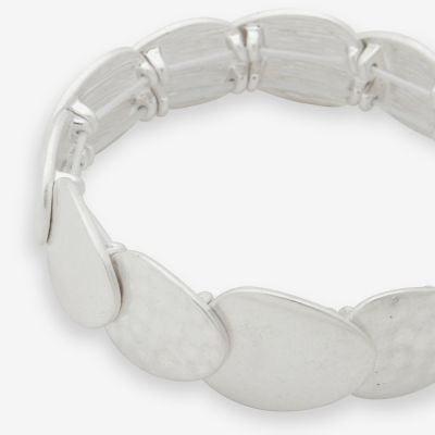 a.n.a Silver Tone Hammered Stretch Bracelet
