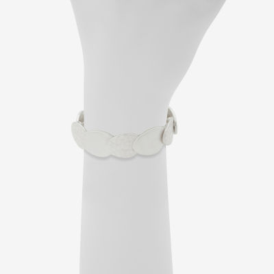a.n.a Silver Tone Hammered Stretch Bracelet