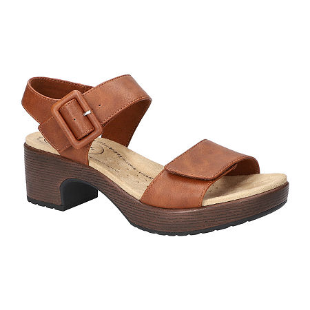 Easy Works By Easy Street Womens Marva Heeled Sandals, 6 Wide, Brown