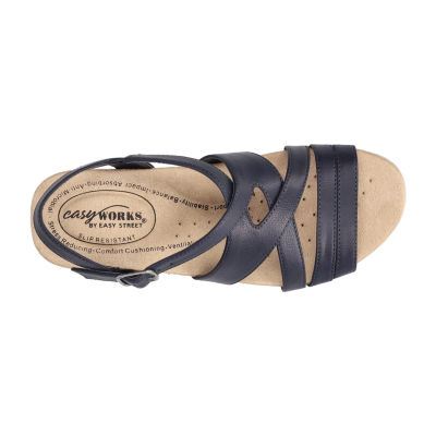 Easy Works By Easy Street Womens Rosella Wedge Sandals