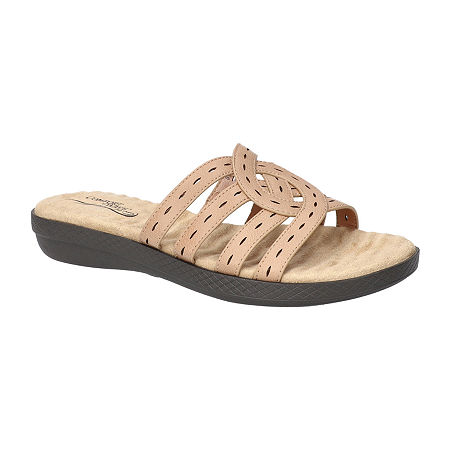 Easy Street Womens Cammie Slide Sandals, 10 Medium, White