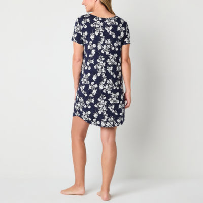 Liz Claiborne Cool and Calm Womens Short Sleeve Crew Neck Nightshirt