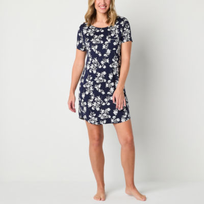 Liz Claiborne Cool and Calm Womens Short Sleeve Crew Neck Nightshirt