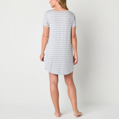 Liz Claiborne Cool and Calm Womens Crew Neck Short Sleeve Nightshirt