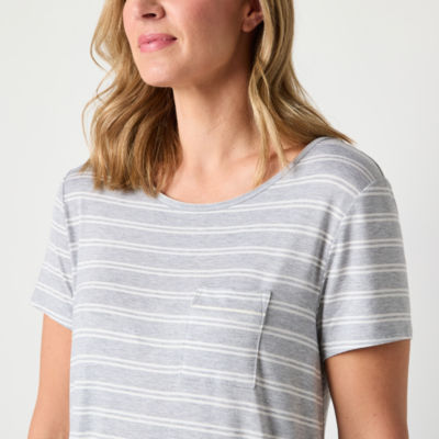 Liz Claiborne Cool and Calm Womens Crew Neck Short Sleeve Nightshirt