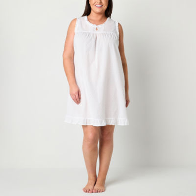 Adonna Womens Keyhole Neck Sleeveless Plus Nightgown