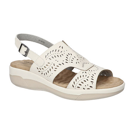 Easy Street Womens Primrose Strap Sandals, 6 Medium, White