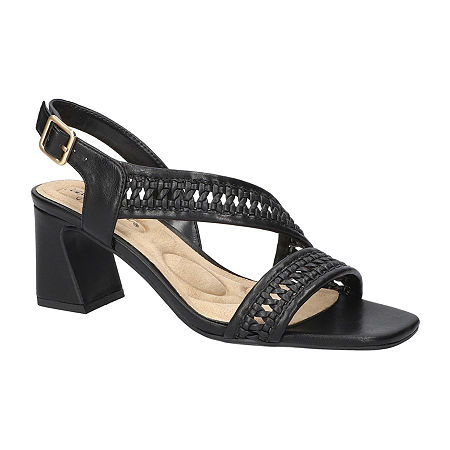 Easy Street Womens Rowan Heeled Sandals, 11 Wide, Black