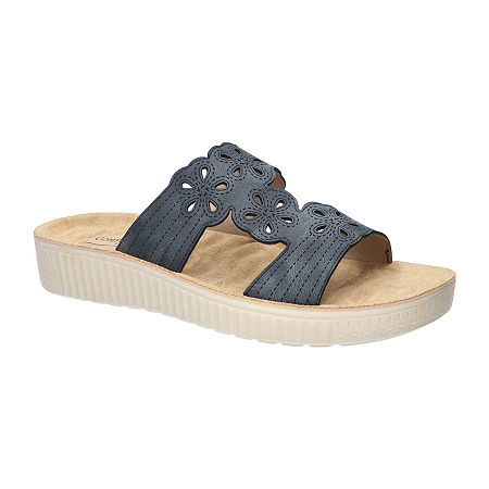 Easy Street Womens Taj Slide Sandals, 11 Medium, Blue