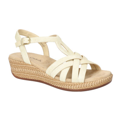 Easy Street Womens Lua Wedge Sandals, Color: Bone JCPenney