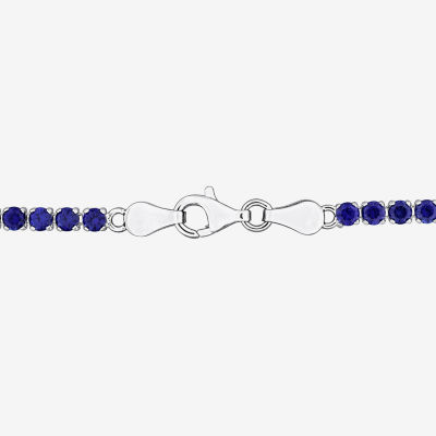 Gemstone Sterling Silver 7.25 Inch Tennis Bracelet