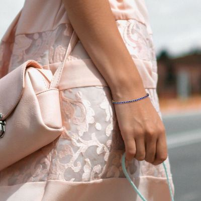 Gemstone Sterling Silver 7.25 Inch Tennis Bracelet