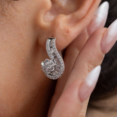 Diamond Blossom (G / Si2) Womens 2 CT. T.W. Lab Grown White Diamond 10K White Gold Drop Earrings