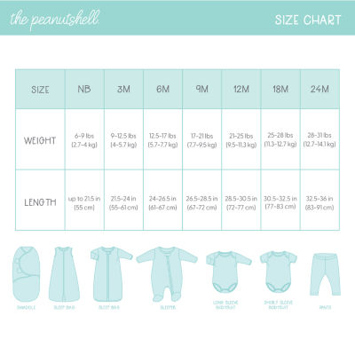 The Peanutshell Neutral Safari Baby Unisex Round Neck Short Sleeve 7-pc. Bodysuit