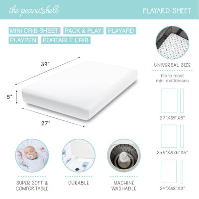 The Peanutshell Green Dino 3-pc. Playard Sheet