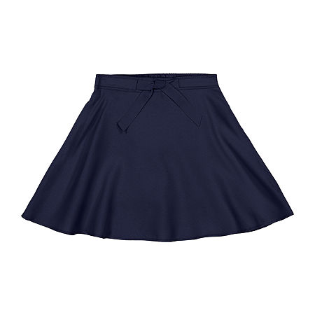 IZOD Little & Big Girls Elastic Waist Belted Scooter Skirt, 10, Blue