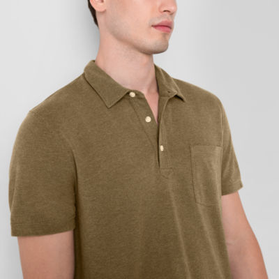 mutual weave Mens Regular Fit Short Sleeve Pocket Polo Shirt