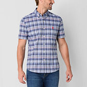 Wrangler Checotah Mens Classic Fit Long Sleeve Striped Button-Down Shirt