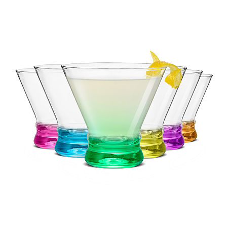 Joyjolt Hue Colored 6-pc. Martini Glass, One Size, White