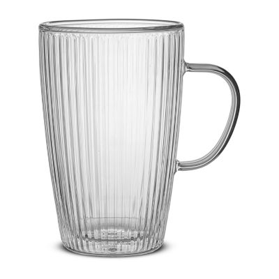 Joyjolt Fluted Savor Double Wall 2-pc. Coffee Mug